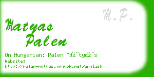 matyas palen business card